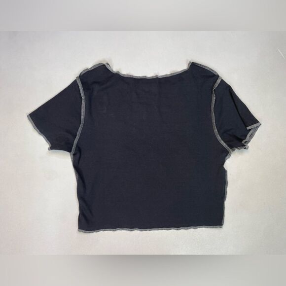 ACDC Highway To Hell Retro Crop Graphic T-shirt Women Large Black Music - Picture 3 of 5